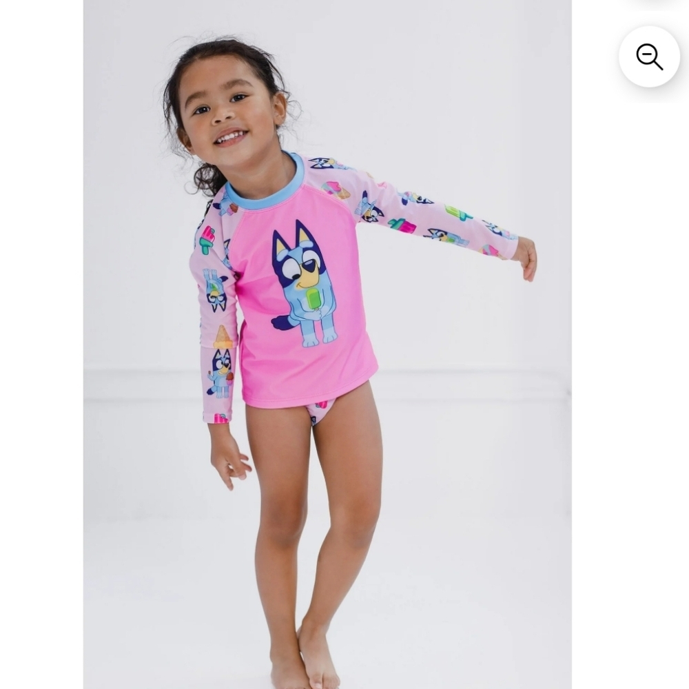 Lucy Pink and Blue Kids Swim Rashguard